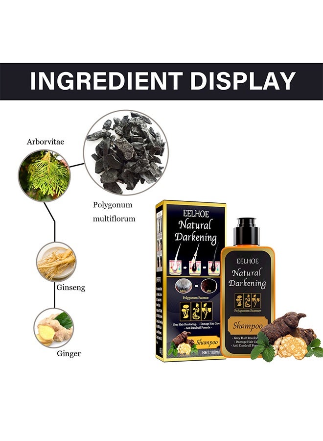 EELHOE Natural Darkening Shampoo, Instant & Long-lasting Hair Color Shampoo in Minutes, Gray Hair Coverage for Men & Women, Natural Shampoo Hair Dye for All Hair Types - Image 3